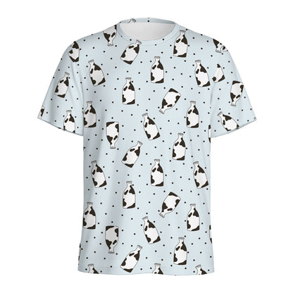 Cow Milk Bottle Pattern Print Men's Sports T-Shirt