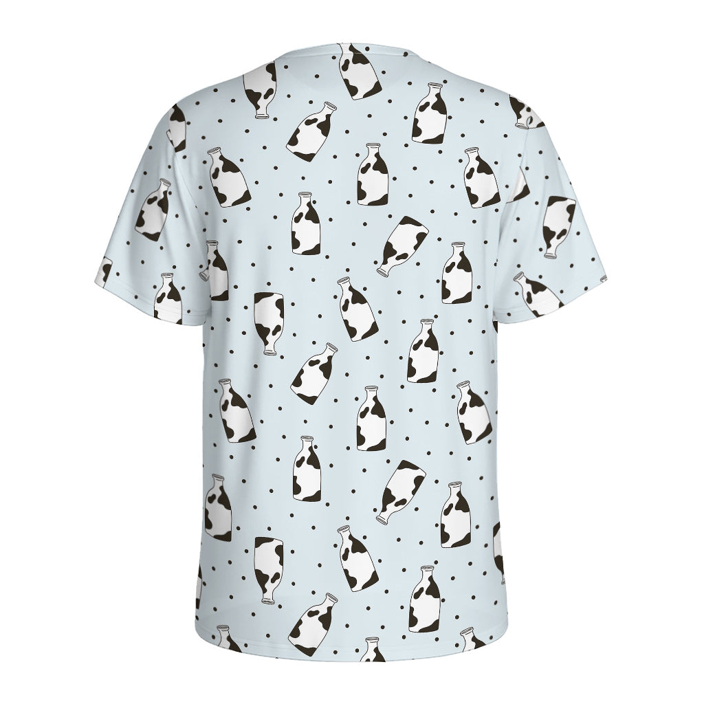 Cow Milk Bottle Pattern Print Men's Sports T-Shirt