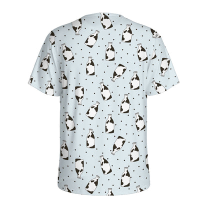 Cow Milk Bottle Pattern Print Men's Sports T-Shirt