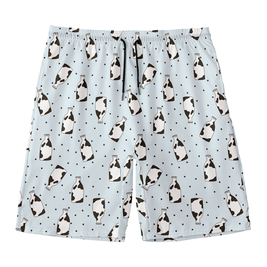 Cow Milk Bottle Pattern Print Men's Swim Trunks