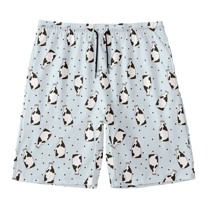 Cow Milk Bottle Pattern Print Men's Swim Trunks