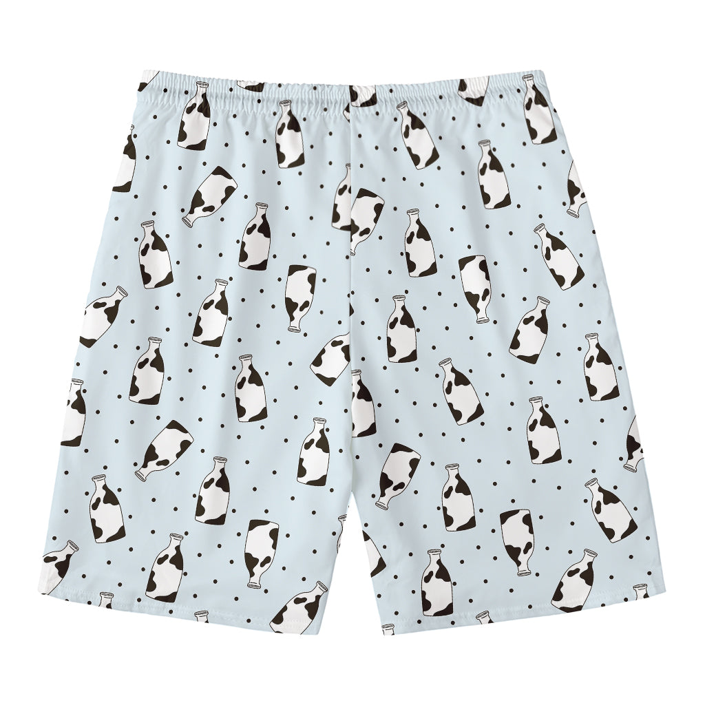 Cow Milk Bottle Pattern Print Men's Swim Trunks