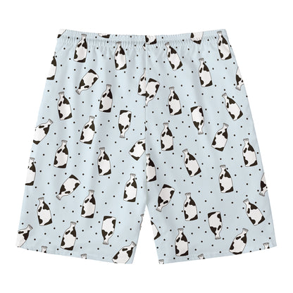 Cow Milk Bottle Pattern Print Men's Swim Trunks