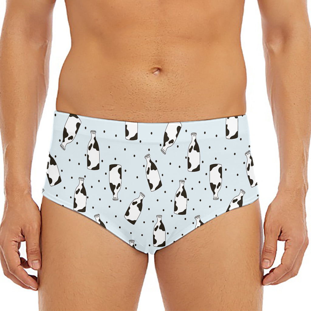 Cow Milk Bottle Pattern Print Men's Triangle Swim Briefs