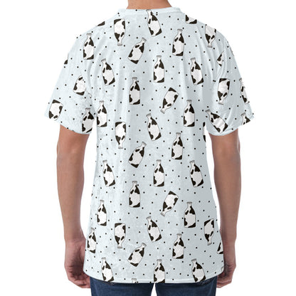 Cow Milk Bottle Pattern Print Men's Velvet T-Shirt