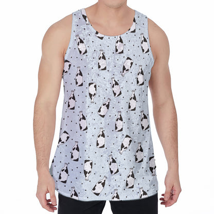Cow Milk Bottle Pattern Print Men's Velvet Tank Top