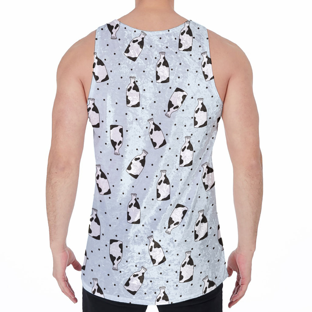 Cow Milk Bottle Pattern Print Men's Velvet Tank Top