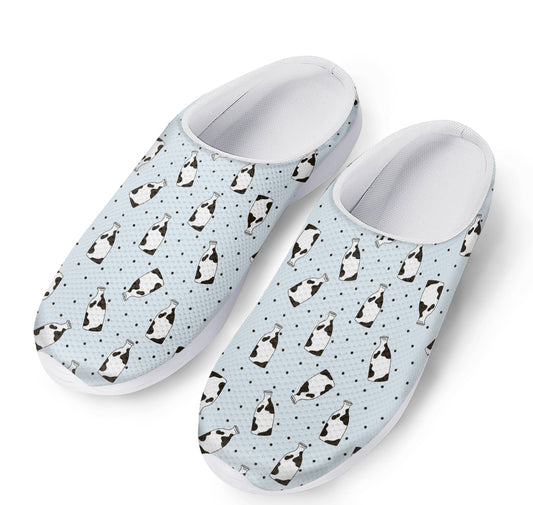 Cow Milk Bottle Pattern Print Mesh Casual Shoes
