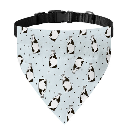 Cow Milk Bottle Pattern Print Over The Collar Dog Bandana