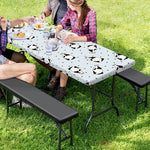 Cow Milk Bottle Pattern Print Picnic Table Cover