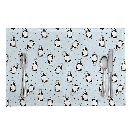 Cow Milk Bottle Pattern Print Placemat