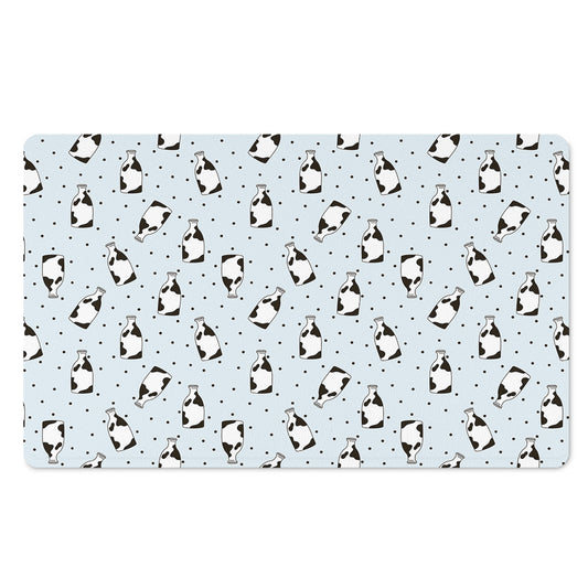 Cow Milk Bottle Pattern Print Polyester Doormat