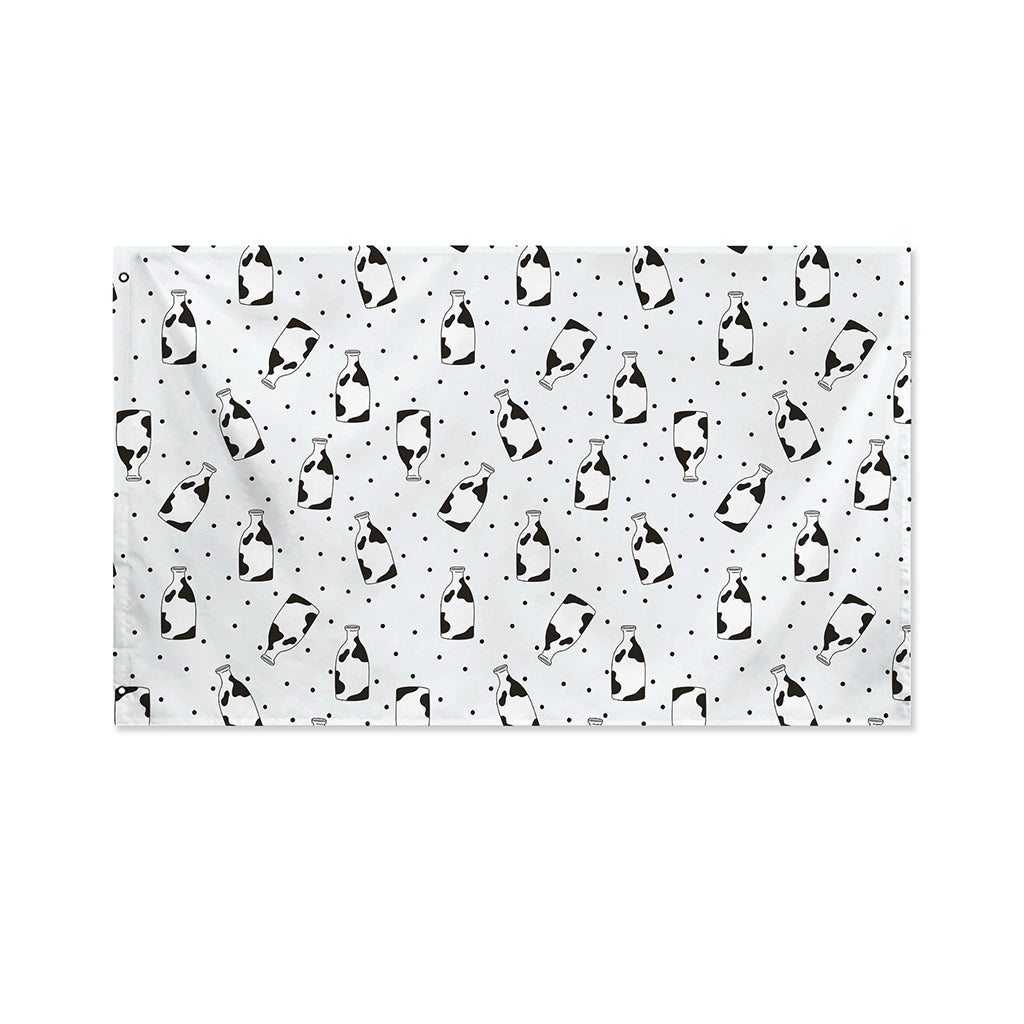 Cow Milk Bottle Pattern Print Polyester Flag