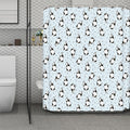 Cow Milk Bottle Pattern Print Polyester Shower Curtain