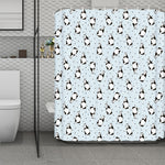 Cow Milk Bottle Pattern Print Polyester Shower Curtain