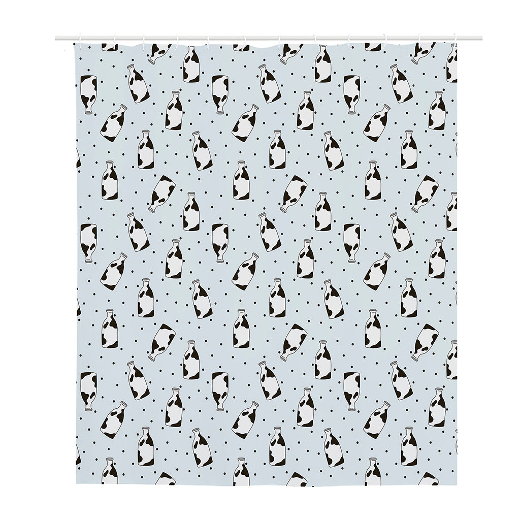 Cow Milk Bottle Pattern Print Polyester Shower Curtain