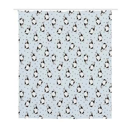 Cow Milk Bottle Pattern Print Polyester Shower Curtain