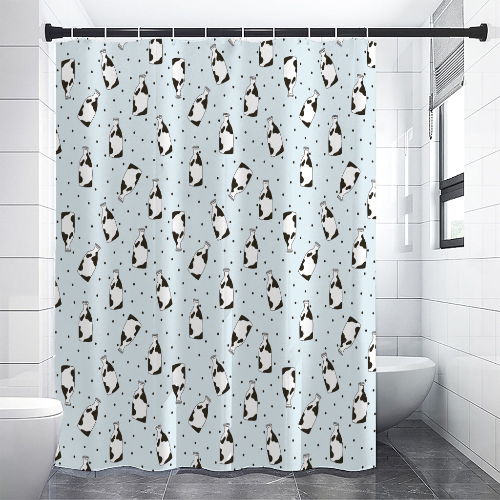Cow Milk Bottle Pattern Print Premium Shower Curtain