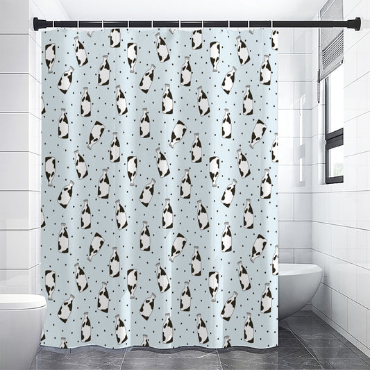 Cow Milk Bottle Pattern Print Premium Shower Curtain