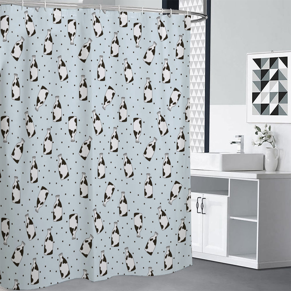 Cow Milk Bottle Pattern Print Premium Shower Curtain