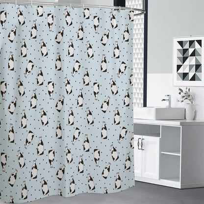 Cow Milk Bottle Pattern Print Premium Shower Curtain