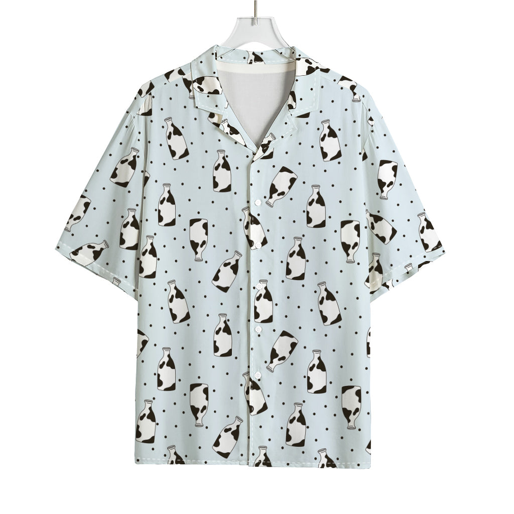 Cow Milk Bottle Pattern Print Rayon Hawaiian Shirt
