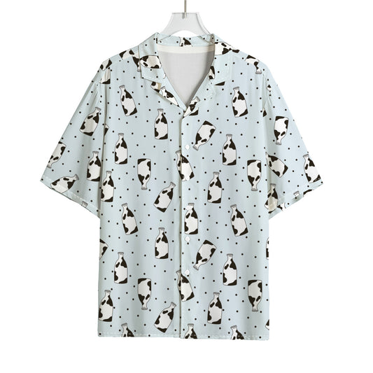 Cow Milk Bottle Pattern Print Rayon Hawaiian Shirt