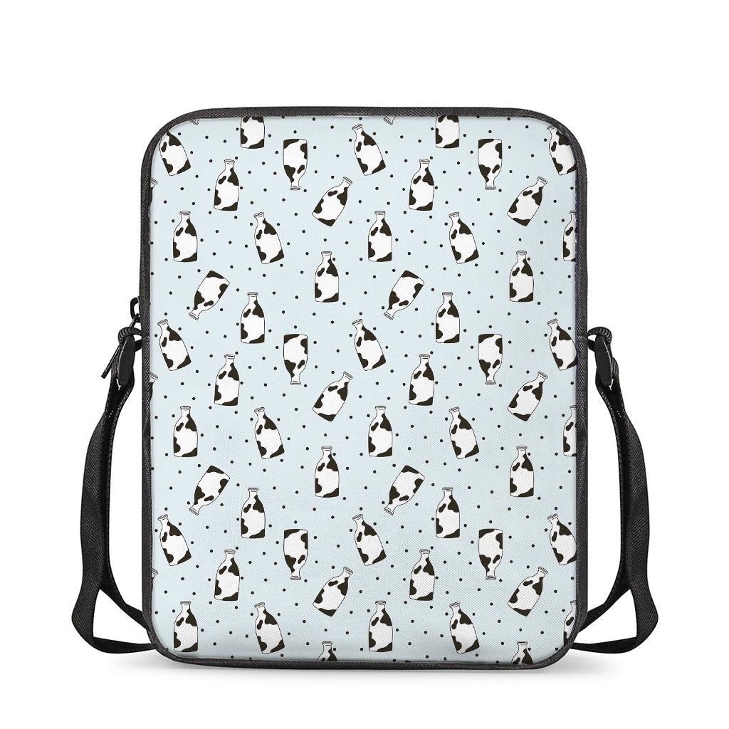 Cow Milk Bottle Pattern Print Rectangular Crossbody Bag