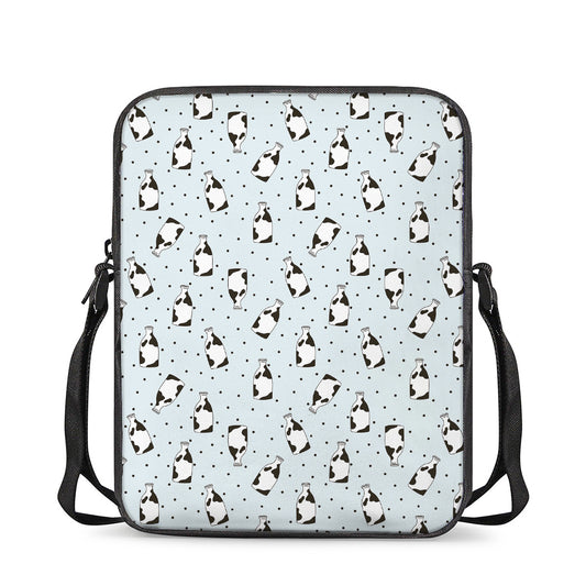 Cow Milk Bottle Pattern Print Rectangular Crossbody Bag