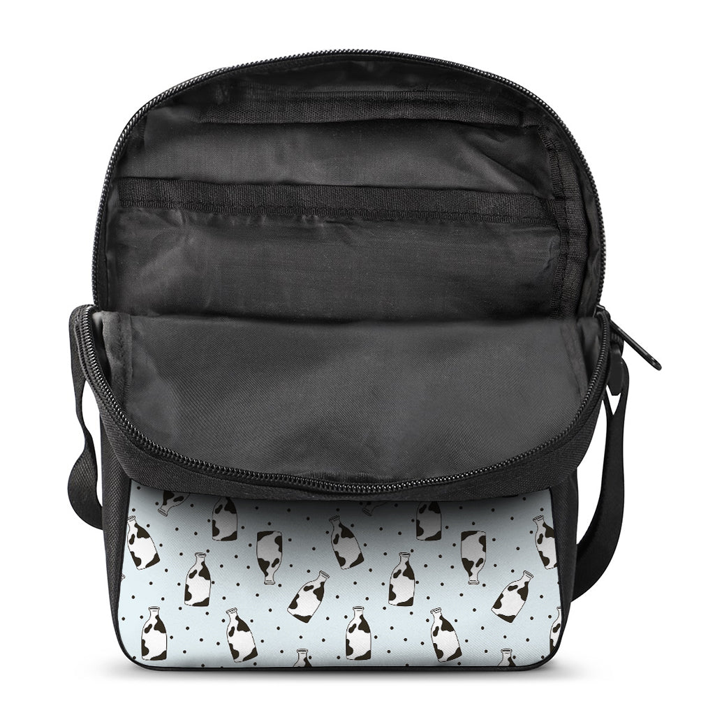 Cow Milk Bottle Pattern Print Rectangular Crossbody Bag