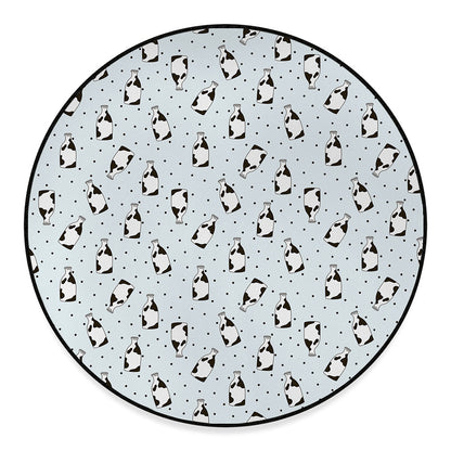 Cow Milk Bottle Pattern Print Round Floor Mat