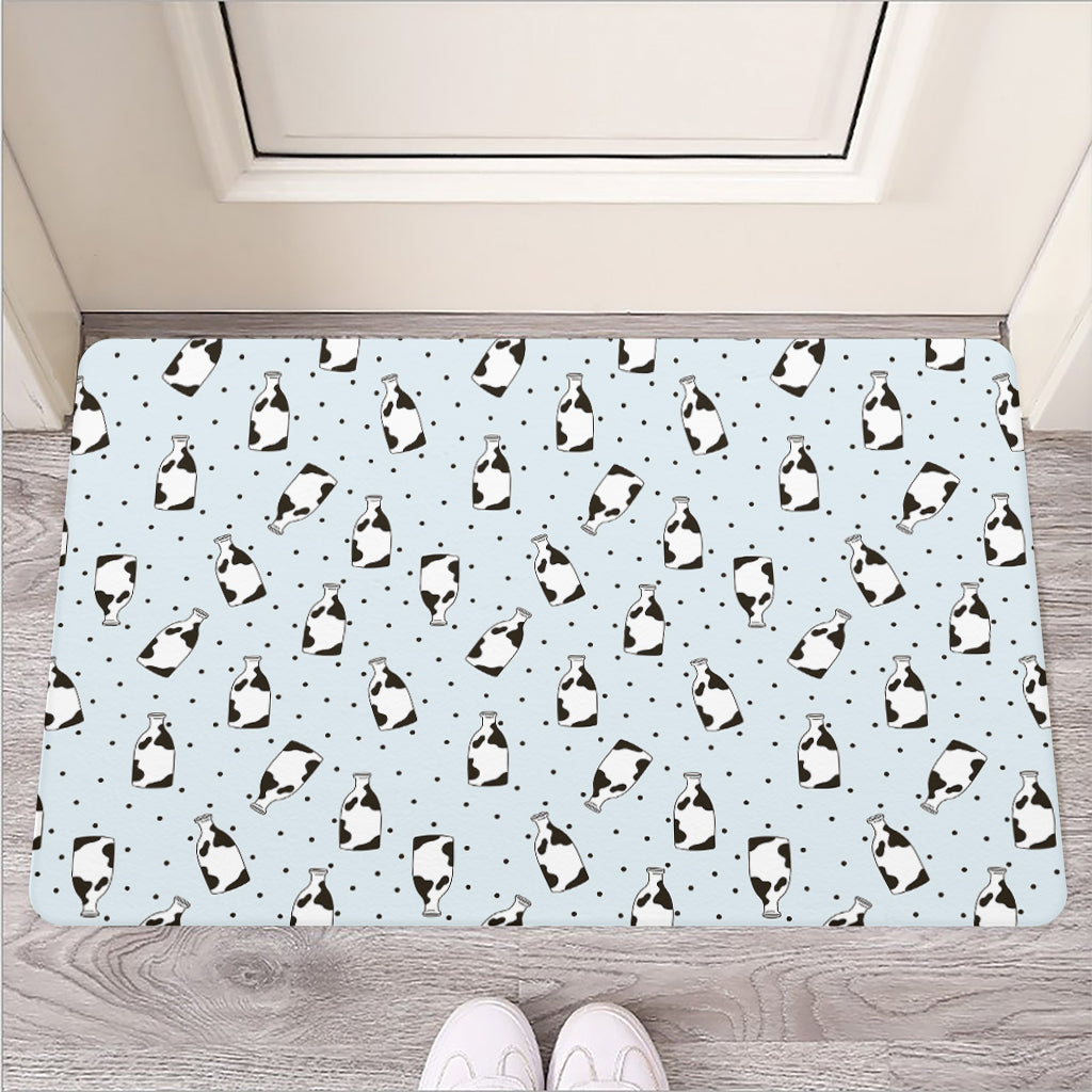 Cow Milk Bottle Pattern Print Rubber Doormat