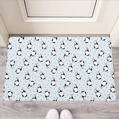 Cow Milk Bottle Pattern Print Rubber Doormat