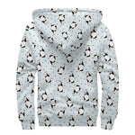 Cow Milk Bottle Pattern Print Sherpa Lined Zip Up Hoodie