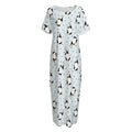 Cow Milk Bottle Pattern Print Short Sleeve Long Nightdress