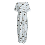 Cow Milk Bottle Pattern Print Short Sleeve Long Nightdress