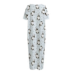 Cow Milk Bottle Pattern Print Short Sleeve Long Nightdress
