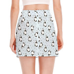 Cow Milk Bottle Pattern Print Side Slit Mini Skirt