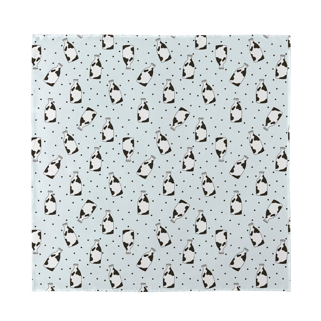 Cow Milk Bottle Pattern Print Silk Bandana