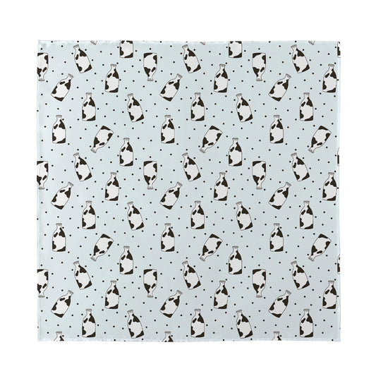 Cow Milk Bottle Pattern Print Silk Bandana