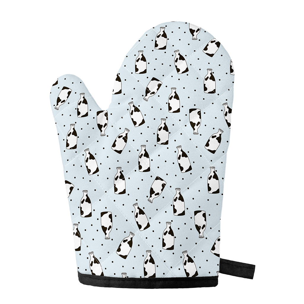 Cow Milk Bottle Pattern Print Single Oven Mitt