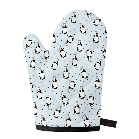 Cow Milk Bottle Pattern Print Single Oven Mitt