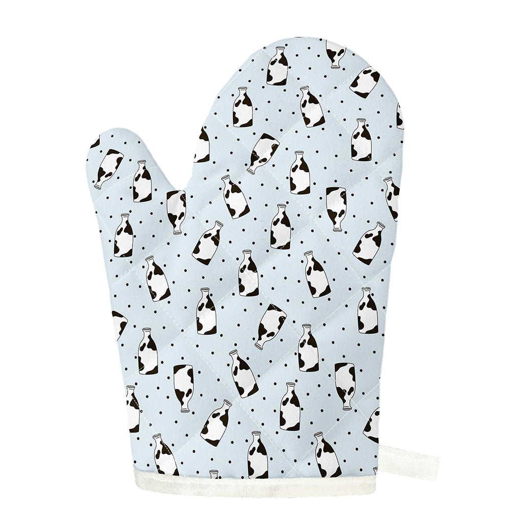 Cow Milk Bottle Pattern Print Single Oven Mitt