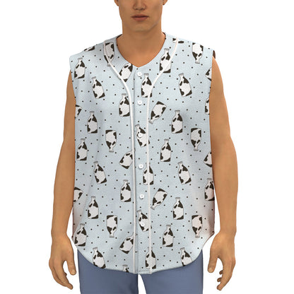 Cow Milk Bottle Pattern Print Sleeveless Baseball Jersey