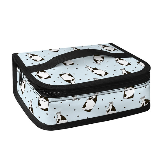 Cow Milk Bottle Pattern Print Small Lunch Bag