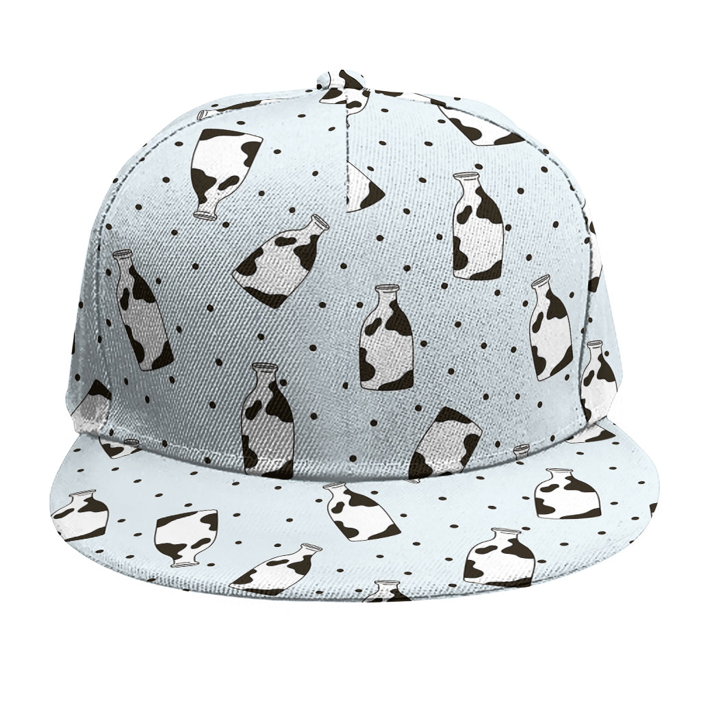 Cow Milk Bottle Pattern Print Snapback Cap