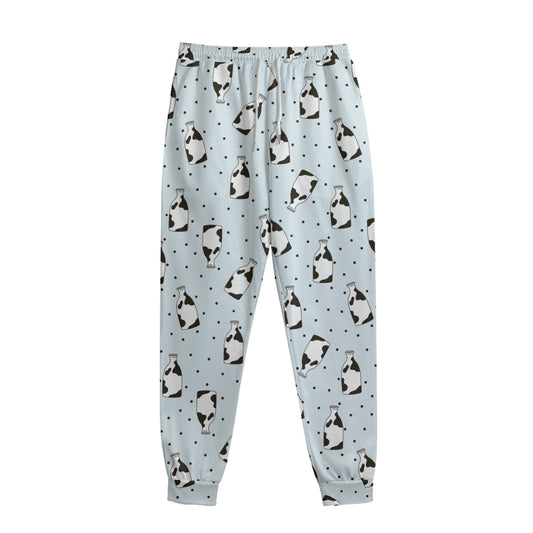 Cow Milk Bottle Pattern Print Sweatpants
