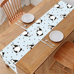 Cow Milk Bottle Pattern Print Table Runner