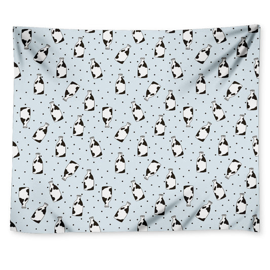 Cow Milk Bottle Pattern Print Tapestry