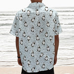 Cow Milk Bottle Pattern Print Textured Short Sleeve Shirt